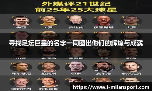 寻找足坛巨星的名字一同圈出他们的辉煌与成就